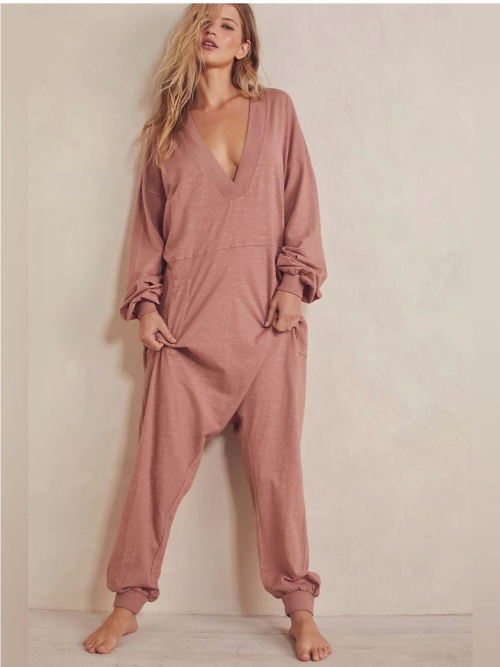 Free People Just Because Soft Mauve Onesie (XL)